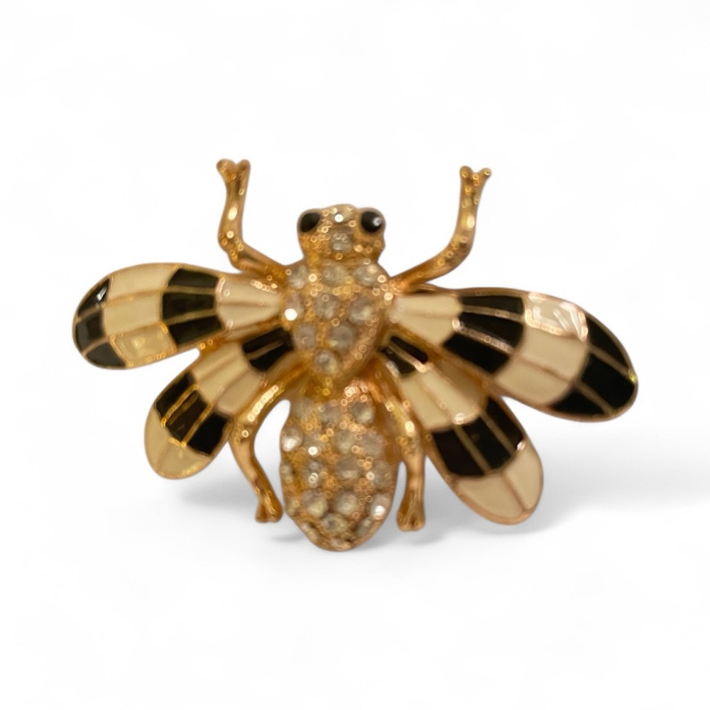 Stunning Gold and Black Bee Brooch
